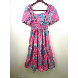 Kormei Womens Dress Sz M Milkmaid Cottage Coquette Western Prairie Boho Feminine